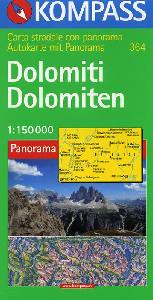 , Dolomiti. Carta stradale 1:150000 e c. panoramica