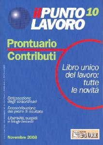 AA.VV., Prontuario contributi. Il punto lavoro 10 - 2008