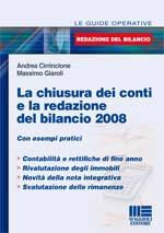 CIRRINCIONE, La chiusura dei conti e redazione bilancio 2008