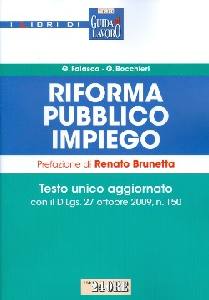 FALASCA - BOCCHIERI, Riforma pubblico impiego  Testo unico aggiornato