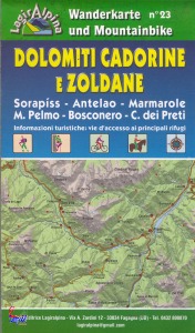 , Carta dei sentieri n23 Dolomiti Cadorine Zoldane