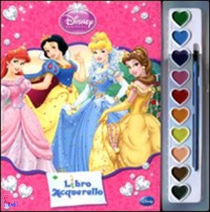 DISNEY, Principesse libro acquerello