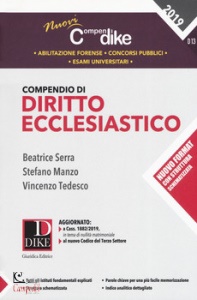 SCULCO ALESSIO, Compendio di diritto ecclesiastico 2019