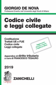 DE NOVA GIORGIO, Codice civile e leggi collegate + triburario 2019