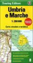TOURING, Umbria e Marche. Carta stradale 1:200.000