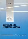 CECCHI S., Questionario di letteratura latina