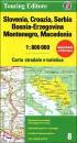 CARTA STRADALE, Slovenia Croazia Bosnia Erzegovina 1:800.000