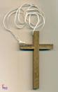 , Croce in legno cm 9x5 con cordoncino bianco