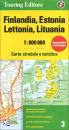 CARTA STRADALE, Finlandia, Estonia, Lettonia, Lituania 1:800.000