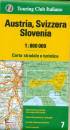TOURING CLUB, Austria Svizzera Slovenia - carta 1:800.00