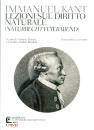 KANT IMMANUEL, Lezioni sul diritto naturale