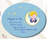 immagine di Ovale Angelo di Dio Baby celeste cm 27x21 PL7102