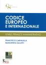 CARINGELLA GALLETTI, Codice europeo e internazionale