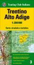 TURING EDITORE, TRENTINO ALTO ADIGE  - CARTA STRADALE 1:200.000 ve