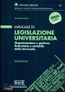 ROSSI ANTONIO, Manuale di Legislazione Universitaria