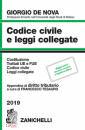 DE NOVA GIORGIO, Codice civile e leggi collegate + triburario 2019