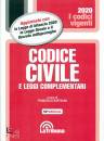 BARTOLINI FRANCESCO, Codice civile e leggi complementari 2020