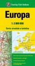 TOURING CLUB TCI, Europa 1:2800.000 carta stradale e turistica