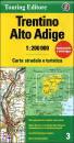 T.C.I.  TOURING, TRENTINO ALTO ADIGE  - CARTA STRADALE 1:200.000